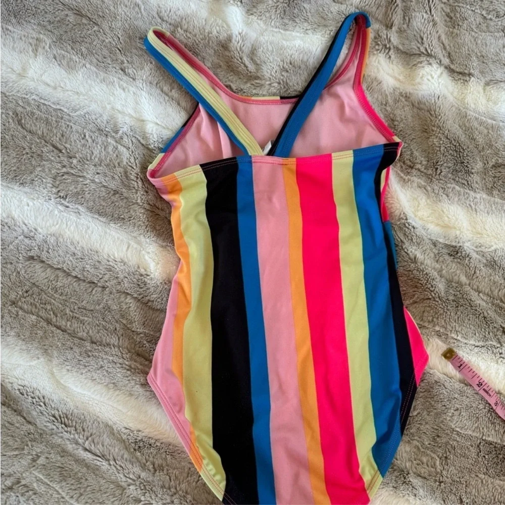 art class Multicolor Striped Kids Swim One Piece